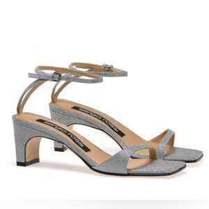 NWT Sergio Rossi SR1 SANDAL HEEL GREY glitter - 39.5
